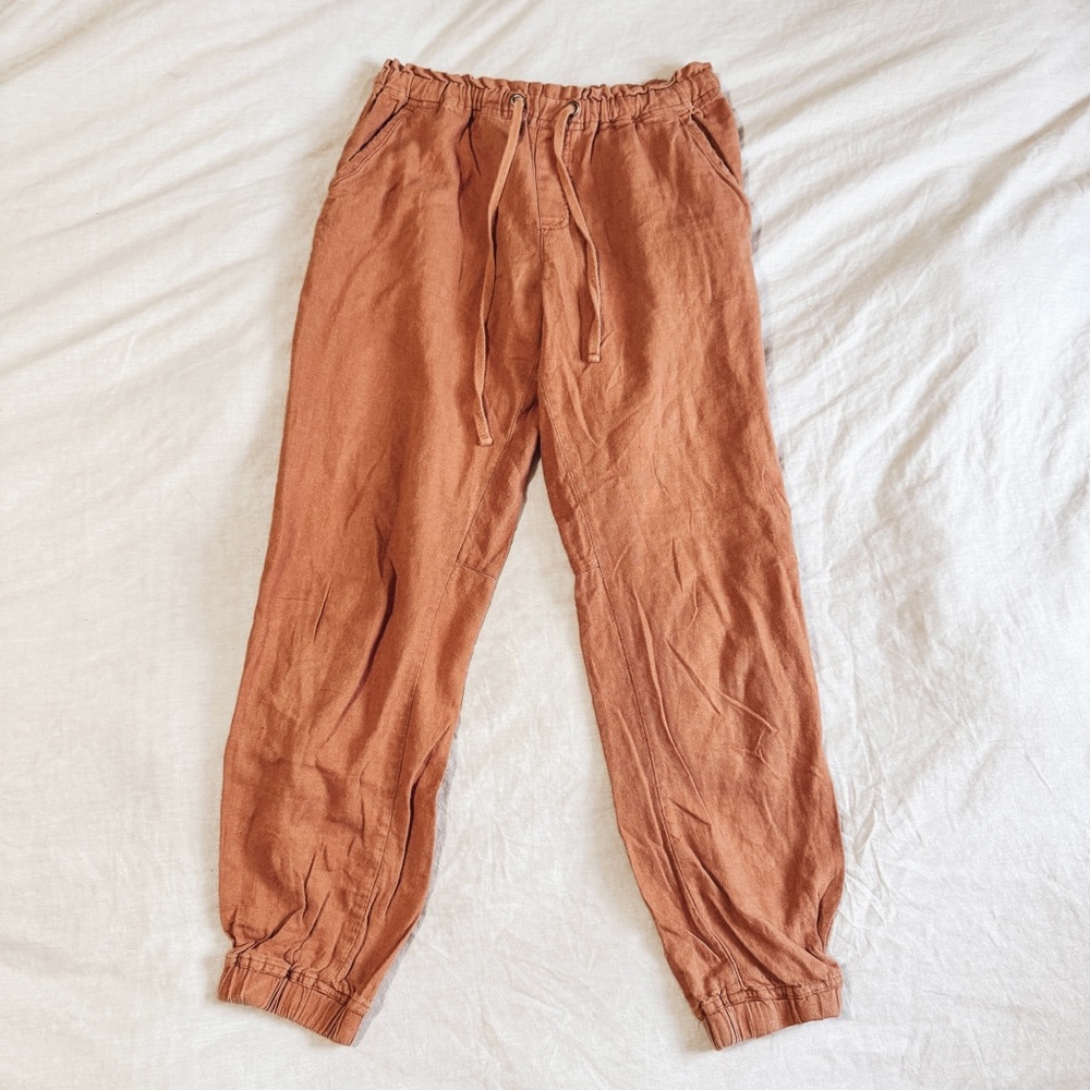 Sanctuary Copper Linen Jogger Pants Womens Size Small
